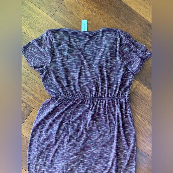 LANE BRYANT MARLED CROSSOVER SIDE-DRAWSTRING MAXI DRESS Sz 18/20P NWT - Picture 8 of 11